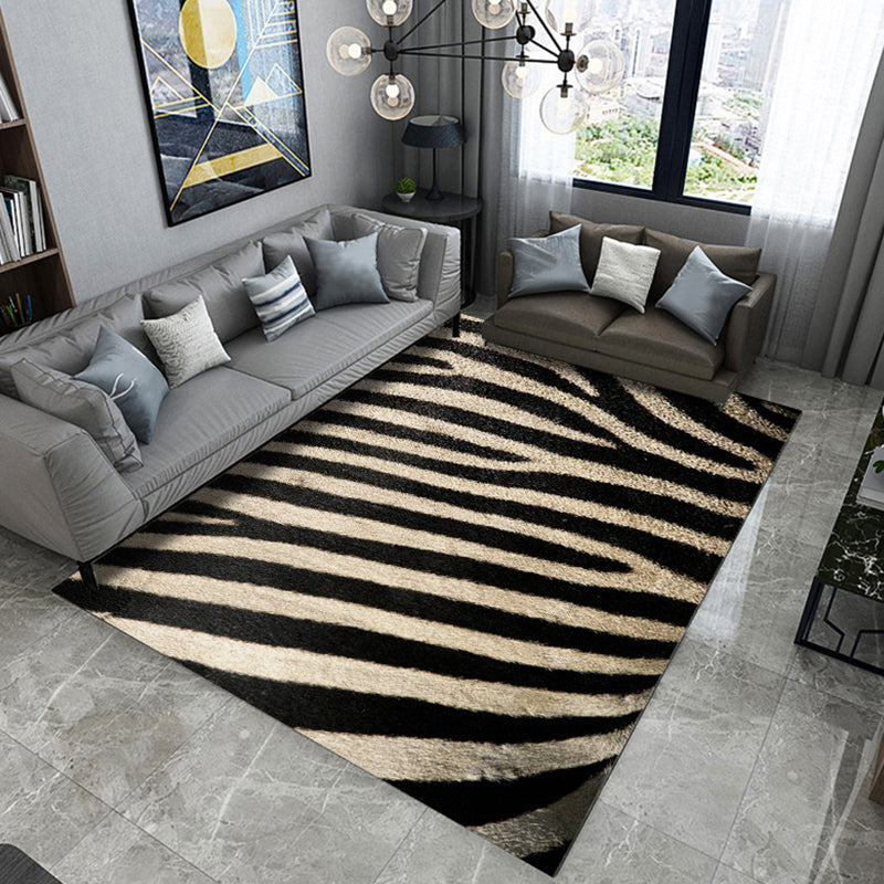 Casual Modern Rug in Grey and Brown Animal Leaf Peacock Feather Pattern Rug Polyester Non-Slip Carpet for Home Decor Beige Clearhalo 'Area Rug' 'Modern' 'Rugs' Rug' 1714988