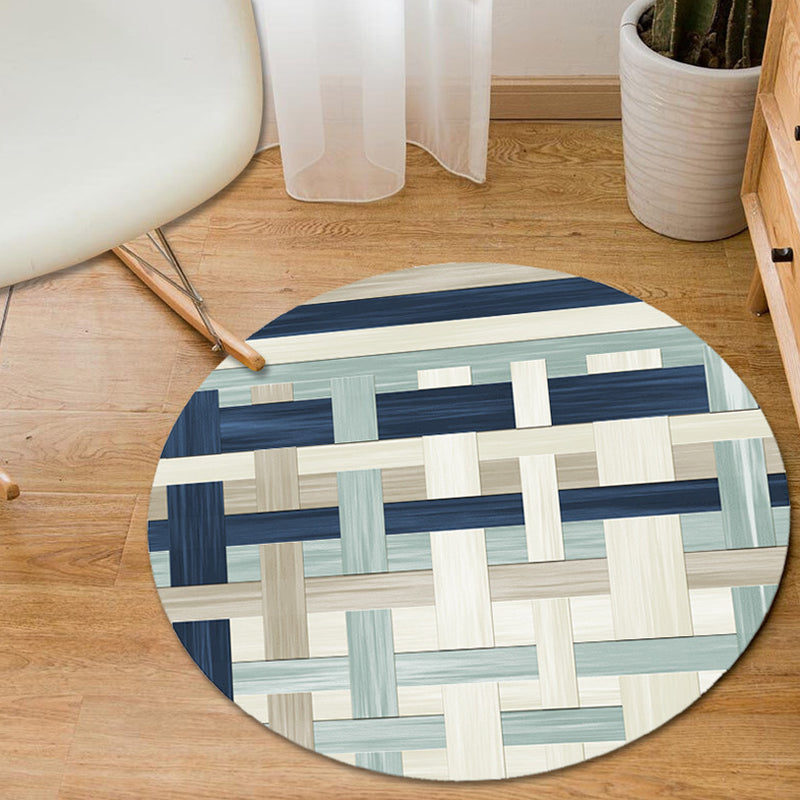 Contemporary Modern Rug in Grey and Blue Color Block Geometry Pattern Rug Polyester Anti-Slip Carpet for Home Decor Light Blue Clearhalo 'Area Rug' 'Modern' 'Rugs' Rug' 1715568