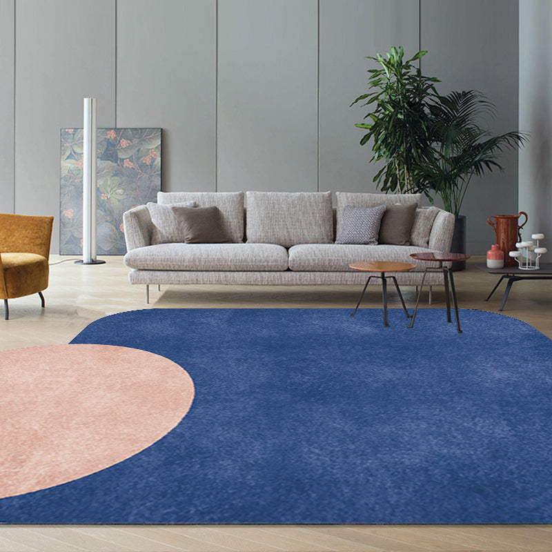 Novelty Living Room Irregular Rug in Grey and Pink Color Block Circle Rectangle Print Rug Polyester Non-Slip Area Rug Clearhalo 'Area Rug' 'Rug' 1715671