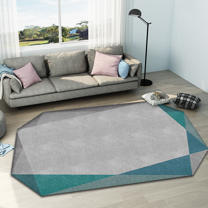 Nordic Irregular Novelty Rug in Grey Color Block Pattern Rug Polyester Non-Slip Backing Carpet for Home Decoration Clearhalo 'Area Rug' 'Rug' 1715776