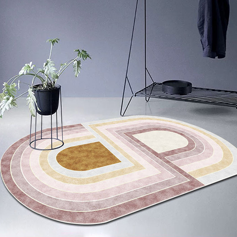 Pink Bedroom Rug Novelty Colorblock Pattern Area Rug Polyester Machine Washable Carpet Clearhalo 'Area Rug' 'Rug' 1715867