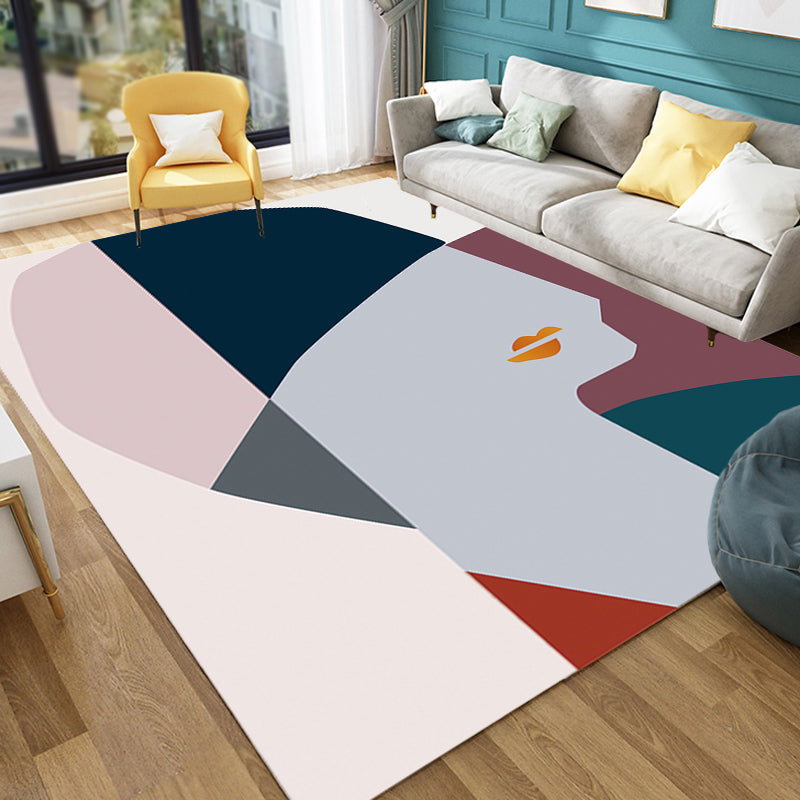 Multicolor Character Pattern Rug Polyester Casual Rug Pet Friendly Washable Carpet for Bedroom Clearhalo 'Area Rug' 'Rug' 1715918