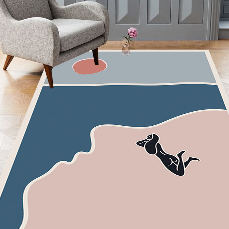 Multicolor Character Pattern Rug Polyester Casual Rug Pet Friendly Washable Carpet for Bedroom Clearhalo 'Area Rug' 'Rug' 1715921