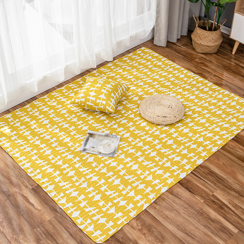 Kids Strawberry Pattern Rug Yellow and Green Cotton Rug Washable Pet Friendly Non-Slip Area Rug for Child's Bedroom Yellow Clearhalo 'Area Rug' 'Rug' 1716158