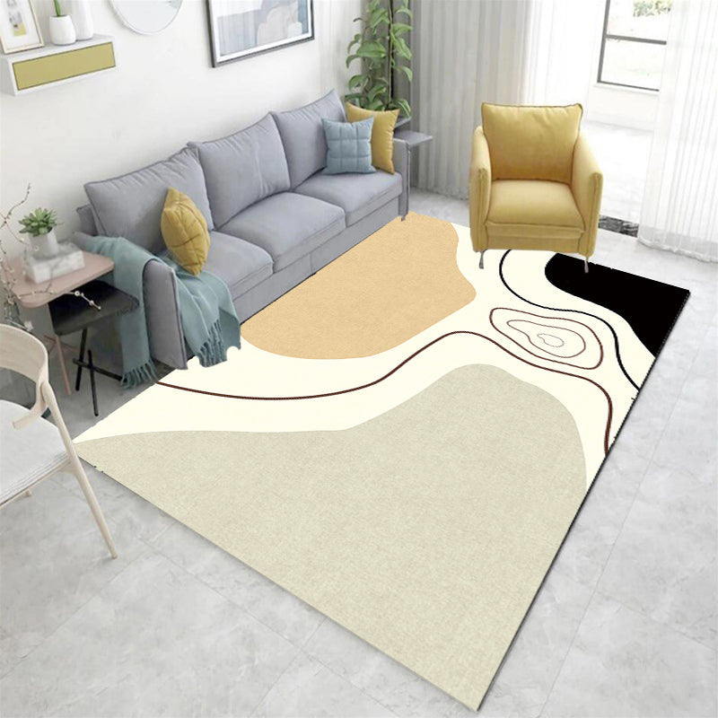 Novelty Abstract Rug Beige Polyester Rug Non-Slip Backing Washable Pet Friendly Area Rug for Living Room Clearhalo 'Area Rug' 'Rug' 1716427