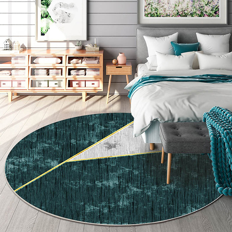 Novelty Concentric Circles Pattern Rug Multicolor Polyester Rug Pet Friendly Washable Carpet for Living Room Blackish Green Clearhalo 'Area Rug' 'Modern' 'Rugs' Rug' 1716479