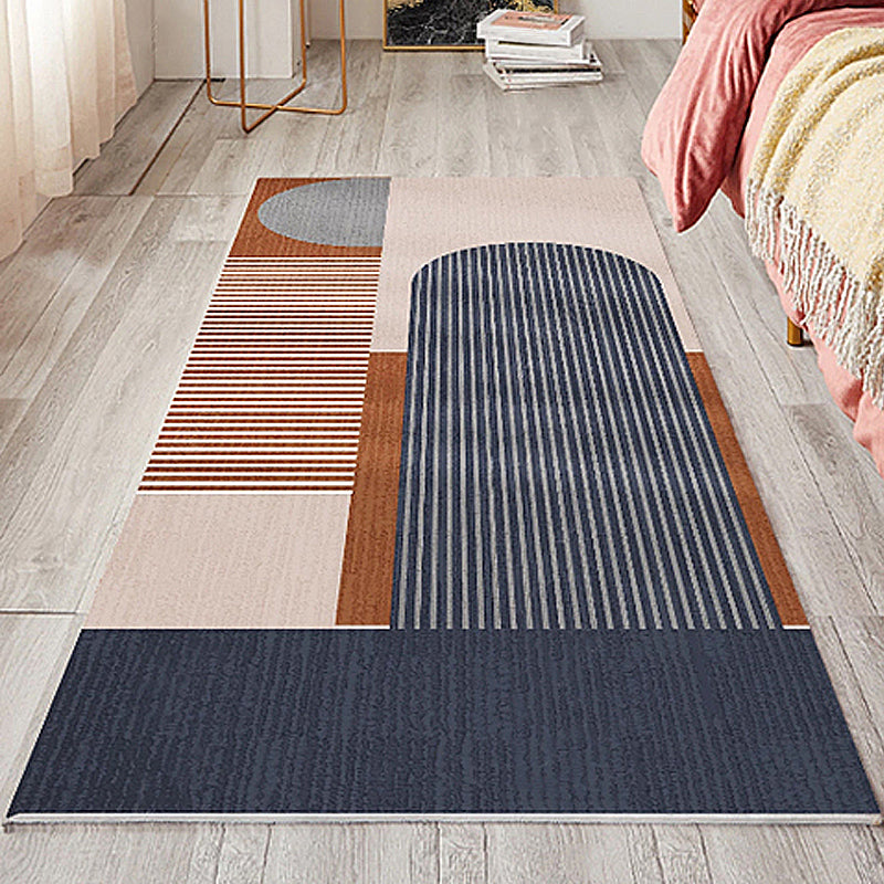 Stylish Modernist Rug Multicolor Striped Pat term Rug Washable Pet Friendly Non-Slip Carpet for Bedroom Light Camel Clearhalo 'Area Rug' 'Modern' 'Rugs' Rug' 1716500