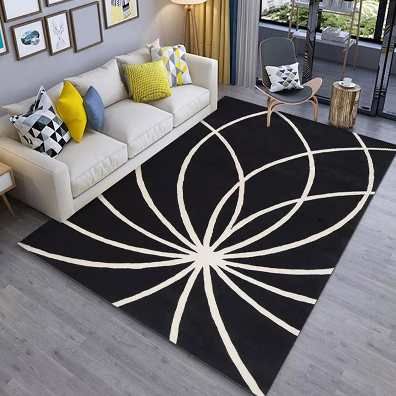 Casual Colorblock Geometric Pattern Rug Multicolor Polyester Rug Washable Non-Slip Pet Friendly Carpet for Living Room Black Clearhalo 'Area Rug' 'Modern' 'Rugs' Rug' 1716534