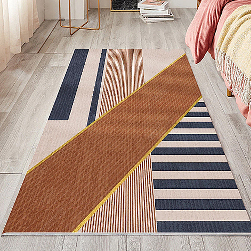 Multicolor Striped Pattern Rug Polyester Novelty Rug Pet Friendly Washable Area Rug for Living Room Dark Blue Clearhalo 'Area Rug' 'Modern' 'Rugs' Rug' 1716567