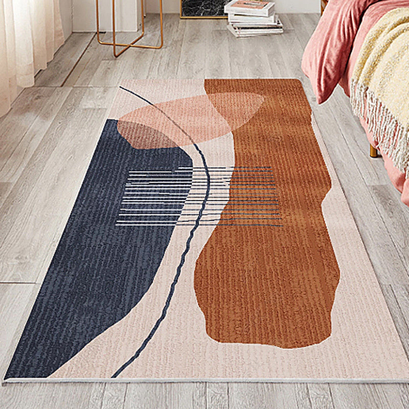 Multicolor Striped Pattern Rug Polyester Novelty Rug Pet Friendly Washable Area Rug for Living Room Camel Clearhalo 'Area Rug' 'Modern' 'Rugs' Rug' 1716568