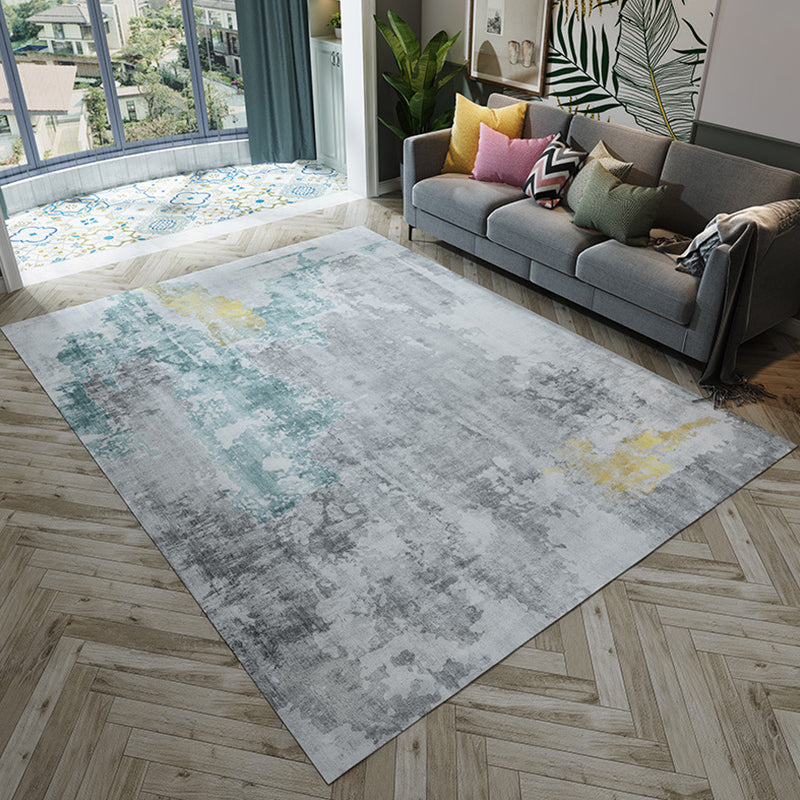 Grey Industrial Rug Flannel Abstract Rug Pet Friendly Washable Anti-Slip Backing Carpet for Living Room Light Gray Clearhalo 'Area Rug' 'Modern' 'Rugs' Rug' 1716619