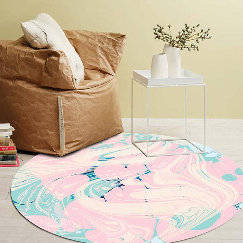 Stylish Pink Multicolor Contemporary Rug Polyester Abstract Watercolor Pattern Rug Non-Slip Pet Friendly Area Rug for Living Room Pink Clearhalo 'Area Rug' 'Modern' 'Rugs' Rug' 1716654