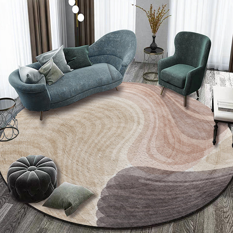 Stylish Pink Multicolor Contemporary Rug Polyester Abstract Watercolor Pattern Rug Non-Slip Pet Friendly Area Rug for Living Room Khaki Clearhalo 'Area Rug' 'Modern' 'Rugs' Rug' 1716663