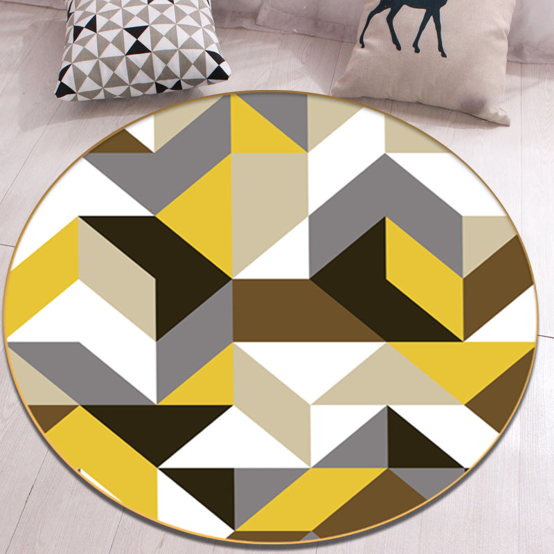 Modernist Living Room Rug Geometric Pattern Rug Polyester Washable Anti-Slip Pet Friendly Area Rug Brown Clearhalo 'Area Rug' 'Modern' 'Rugs' Rug' 1716709