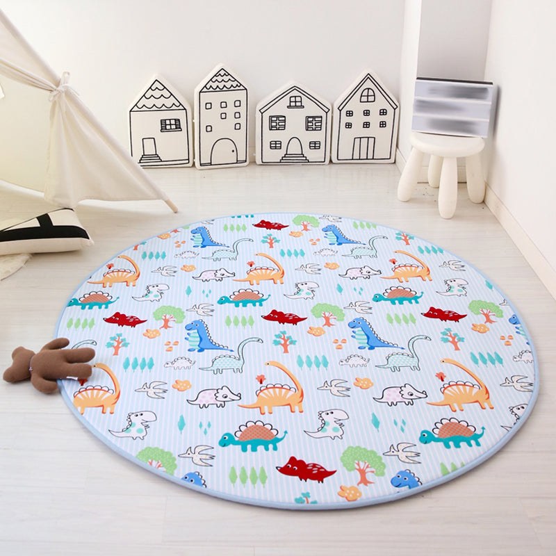 Unique Animal Pattern Rug Pink and Blue Kids Rug Polyester Pet Friendly Washable Non-Slip Backing Area Rug for Nursery Light Blue Clearhalo 'Area Rug' 'Rug' 1716831