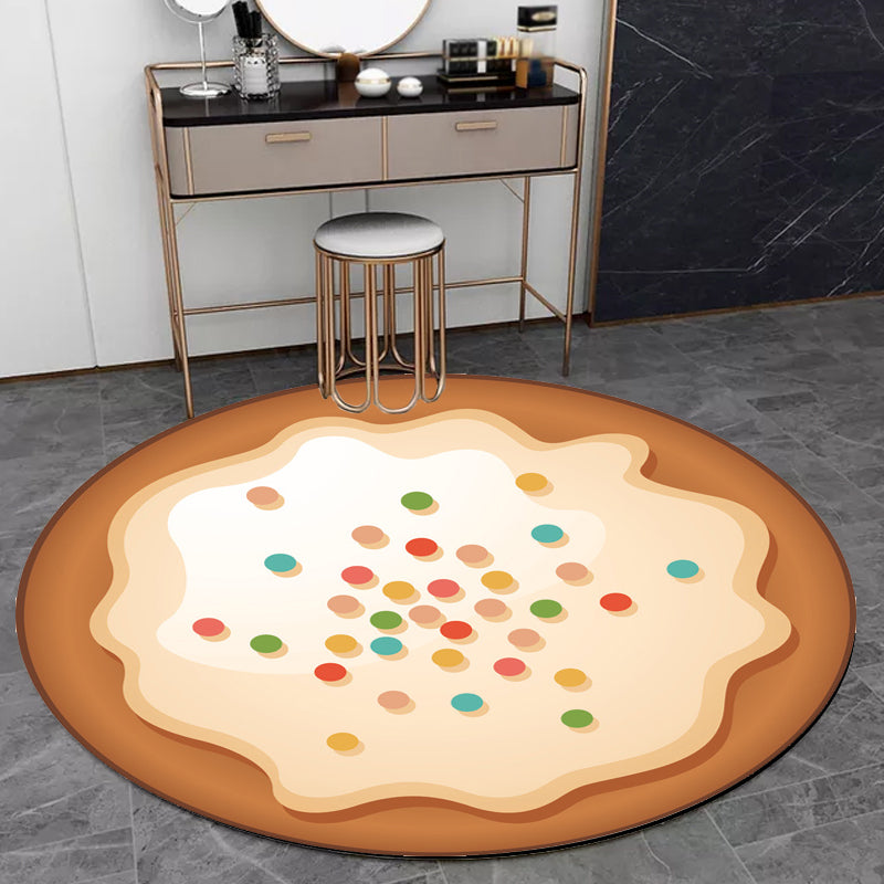 Novelty Cake Pattern Rug Brown and Purple Kids Rug Polyester Pet Friendly Washable Area Rug for Nursery Clearhalo 'Area Rug' 'Rug' 1716907