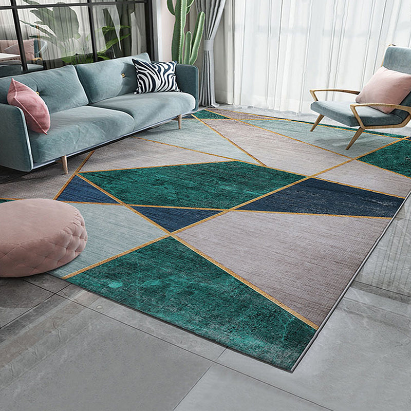 Unique Multicolor Striped Pattern Rug with Geometric Printed Polyester Modernist Rug Pet Friendly Anti-Slip Backing Area Rug for Bedroom Clearhalo 'Area Rug' 'Modern' 'Rugs' Rug' 1717453