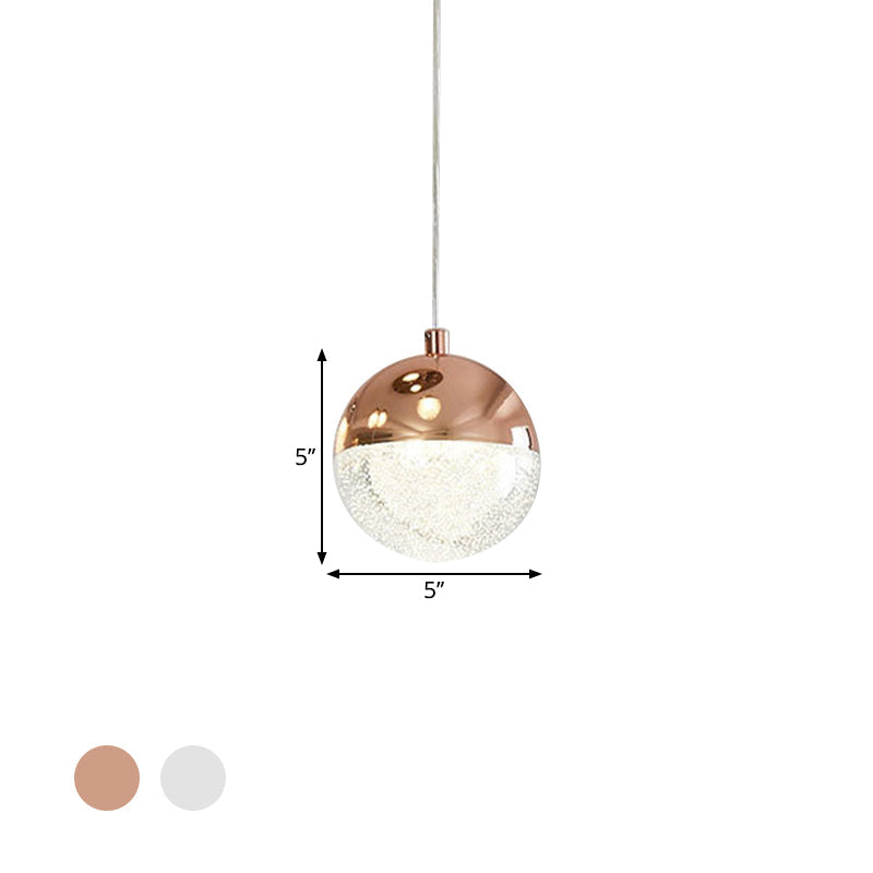 Chrome/Gold LED Ball Pendant Light Modernism Crystal Suspended Lighting Fixture for Dining Room Clearhalo 'Ceiling Lights' 'Modern Pendants' 'Modern' 'Pendant Lights' 'Pendants' Lighting' 1724699