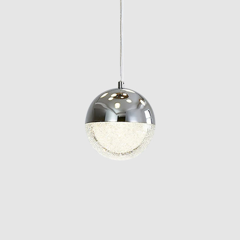 Chrome/Gold LED Ball Pendant Light Modernism Crystal Suspended Lighting Fixture for Dining Room Clearhalo 'Ceiling Lights' 'Modern Pendants' 'Modern' 'Pendant Lights' 'Pendants' Lighting' 1724703