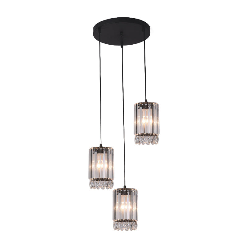 Crystal Prisms Cylinder Down Lighting Minimalist 3 Heads 18