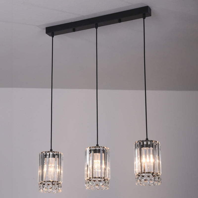 Crystal Prisms Cylinder Down Lighting Minimalist 3 Heads 18