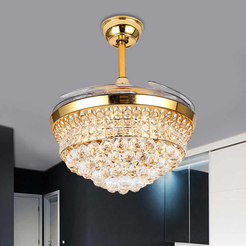 Tapered Beveled Crystal Semi Flush Lamp Minimalist 19