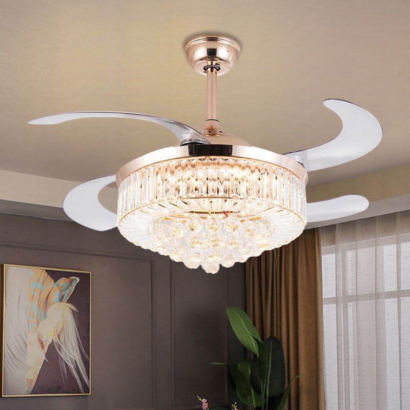 Drum Clear Crystal Semi Flush Mount Minimalist 19