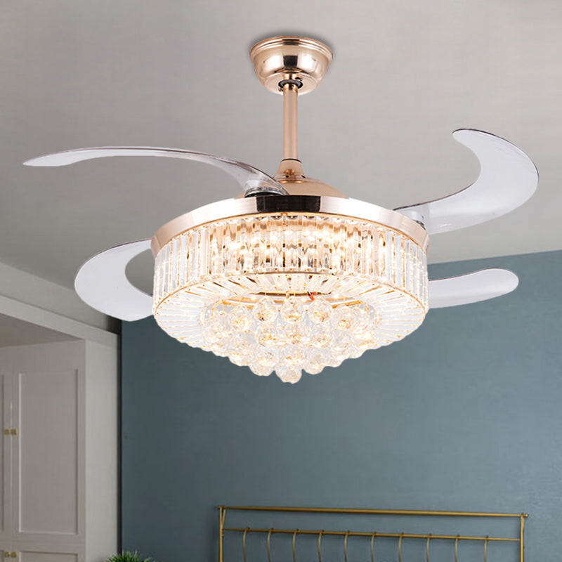 Drum Clear Crystal Semi Flush Mount Minimalist 19