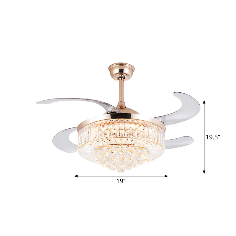 Drum Clear Crystal Semi Flush Mount Minimalist 19