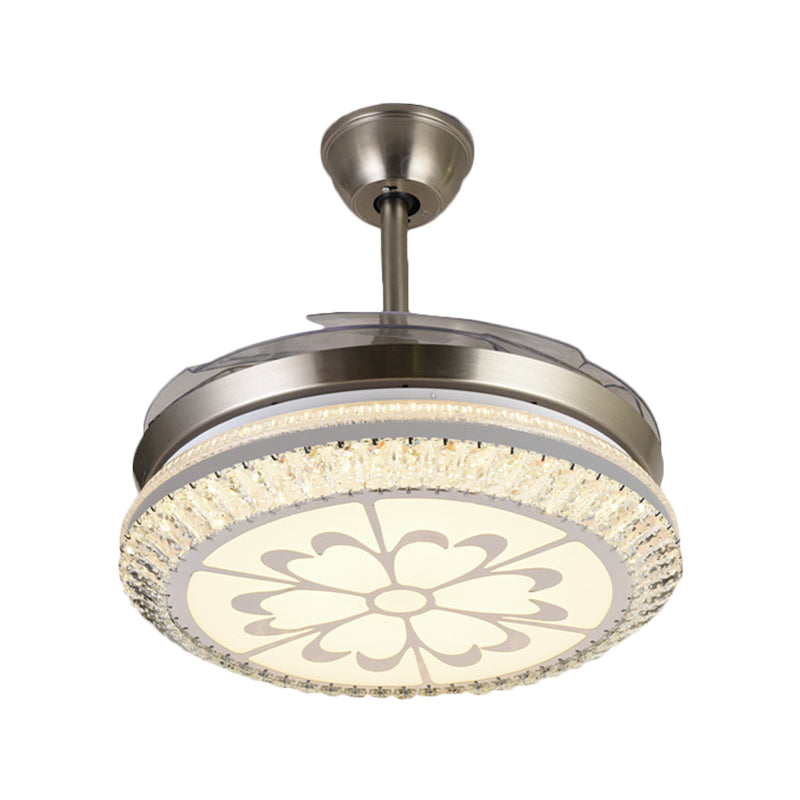 Circle Semi Flush Light Modern Crystal 19