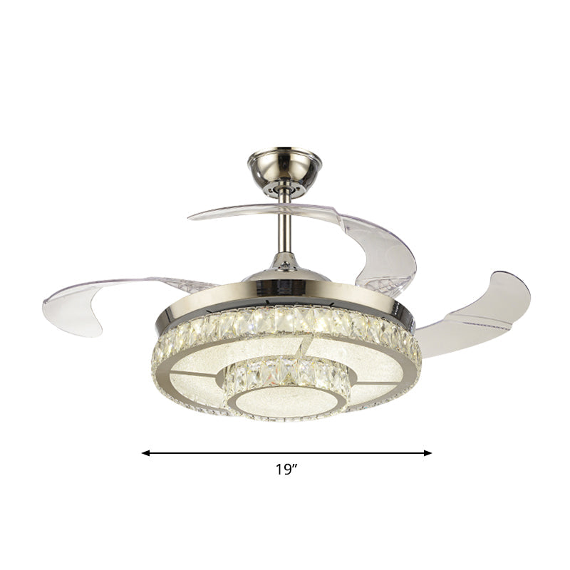 Crystal Block Circular Semi Flush Light Simple 19