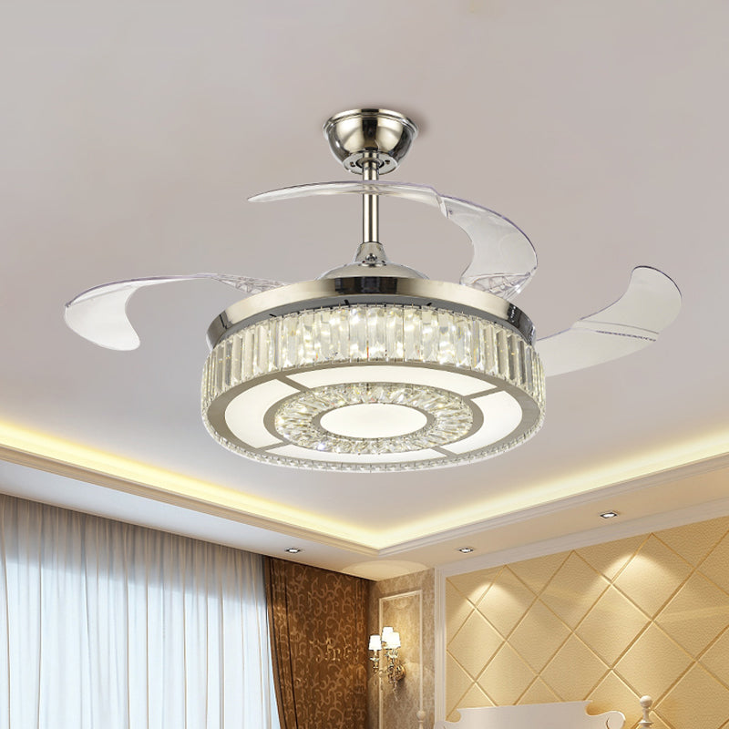 Crystal Block Circular Semi Flush Light Simple 19