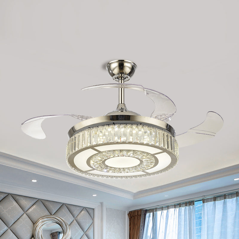 Crystal Block Circular Semi Flush Light Simple 19