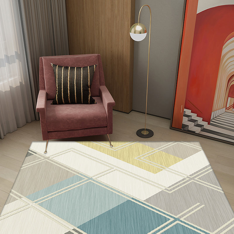 Minimalist Colorblock Geometric Pattern Rug Beige Polyester Rug Washable Pet Friendly Non-Slip Area Rug for Living Room Clearhalo 'Area Rug' 'Modern' 'Rugs' Rug' 1725356