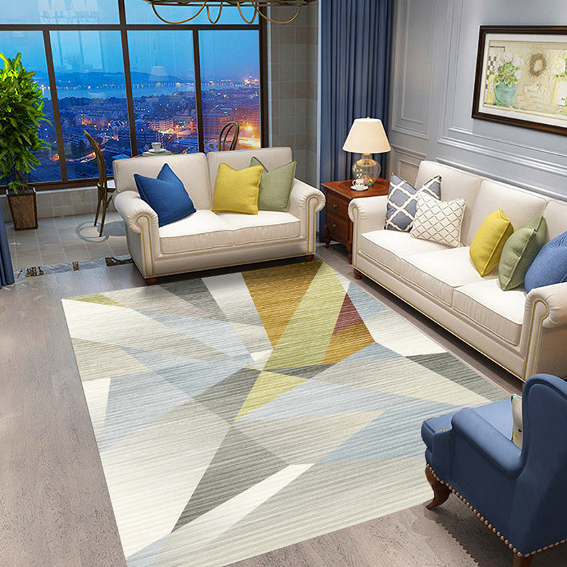 Multicolor Modernist Rug Polyester Geometric Pattern Rug Pet Friendly Machine Washable Anti-Slip Backing Carpet for Decoration Yellow Clearhalo 'Area Rug' 'Rug' 1725486