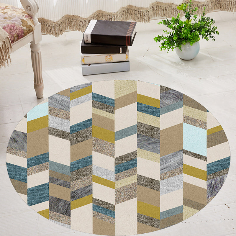 Modernism Geometric Pattern Rug Multicolor Polyester Rug Washable Pet Friendly Non-Slip Area Rug for Living Room Yellow Clearhalo 'Area Rug' 'Modern' 'Rugs' Rug' 1725714