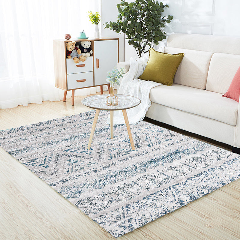 Retro Striped Pattern Rug Grey Polyester Rug Washable Pet Friendly Anti-Slip Carpet for Living Room Clearhalo 'Area Rug' 'Rugs' 'Shabby Chic' Rug' 1725848