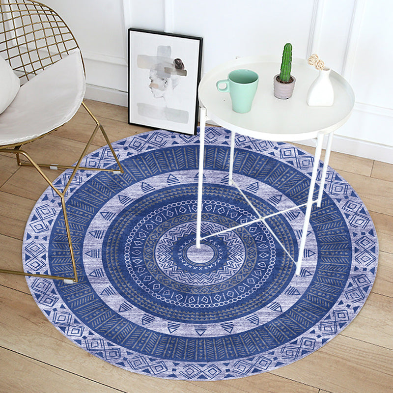 Moroccan Tribal Circles Pattern Rug Multicolor Bohemian Rug Polyester Pet Friendly Non-Slip Backing Washable Area Rug for Living Room Clearhalo 'Area Rug' 'Moroccan' 'Rugs' Rug' 1725899