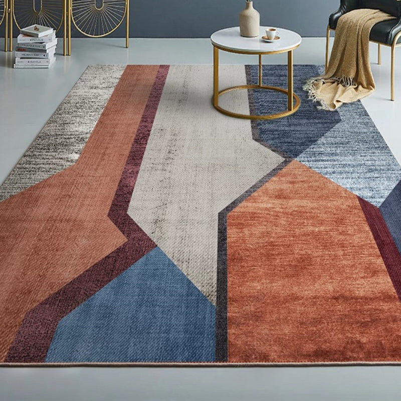 Stylish Colorblock Rug Orange Multicolor Contemporary Rug Polyester Pet Friendly Non-Slip Backing Washable Area Rug for Living Room Caramel Clearhalo 'Area Rug' 'Modern' 'Rugs' Rug' 1726082