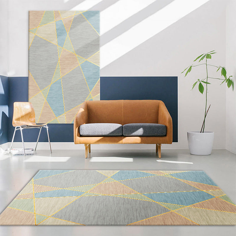 Multicolor Modernism Rug Polyester Geometric Pattern Rug Pet Friendly Machine Washable Anti-Slip Backing Carpet for Decoration Light Blue Clearhalo 'Area Rug' 'Modern' 'Rugs' Rug' 1726119