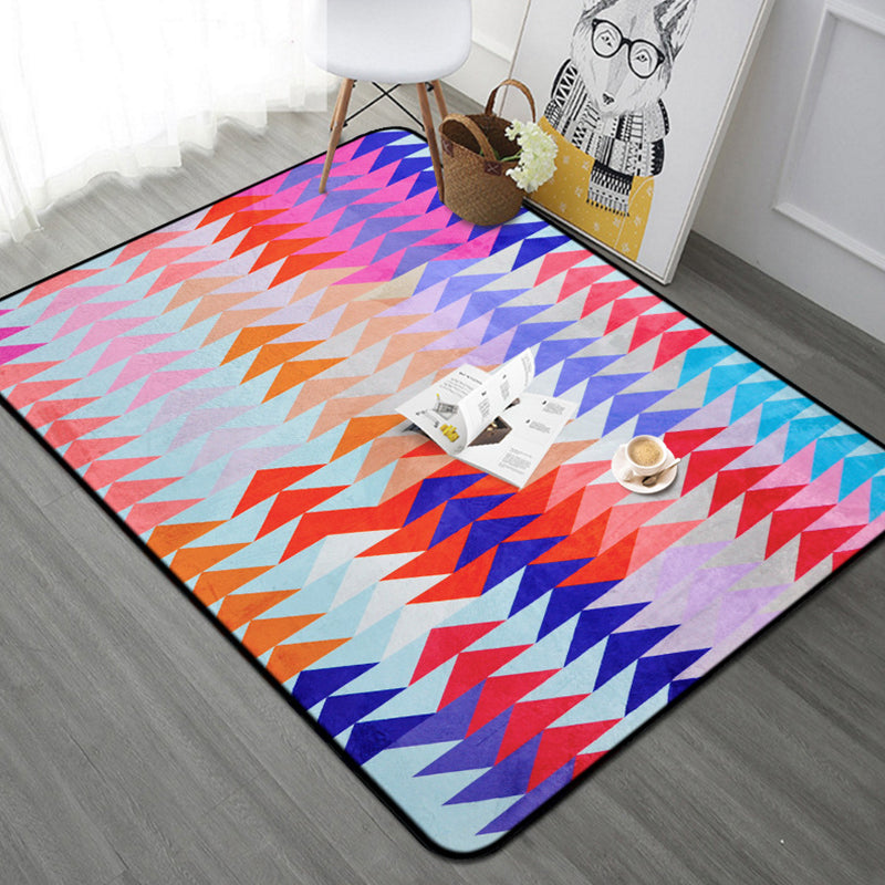 Simple Geometric Pattern Rug Multicolor Nordic Rug Polyester Pet Friendly Non-Slip Backing Washable Area Rug for Living Room Red Clearhalo 'Area Rug' 'Modern' 'Rugs' Rug' 1726125