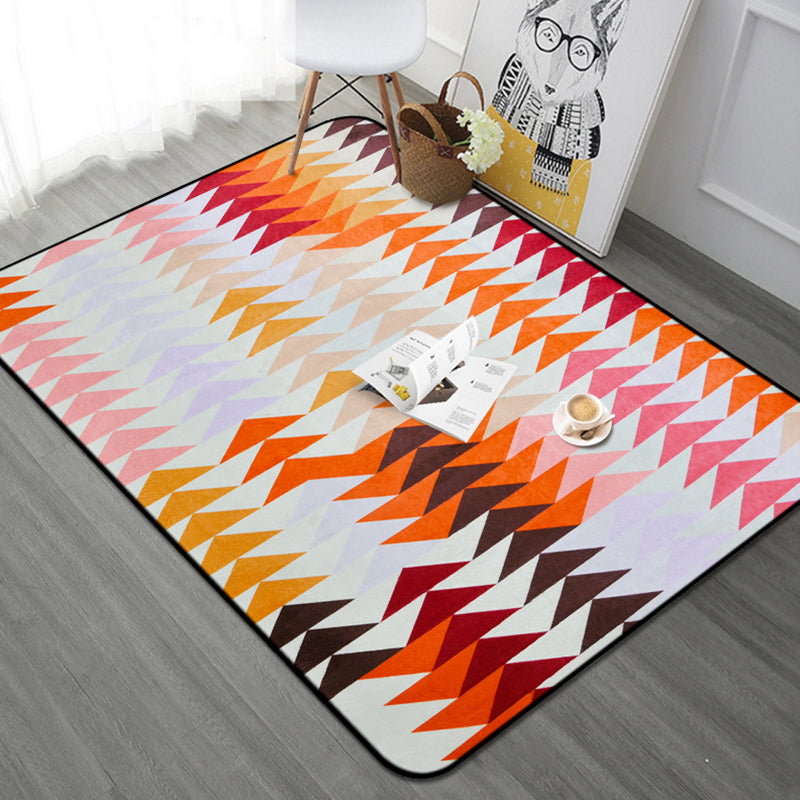 Simple Geometric Pattern Rug Multicolor Nordic Rug Polyester Pet Friendly Non-Slip Backing Washable Area Rug for Living Room Orange Clearhalo 'Area Rug' 'Modern' 'Rugs' Rug' 1726126