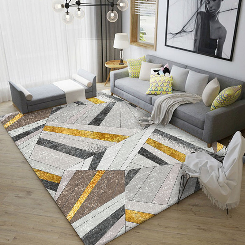 Novelty Geometric Pattern Rug Multicolor Polyester Rug Washable Pet Friendly Non-Slip Area Rug for Living Room Grey Clearhalo 'Area Rug' 'Modern' 'Rugs' Rug' 1726145