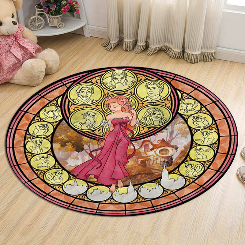 Unique Cartoon Character Pattern Rug Multicolor Kids Rug Polyester Pet Friendly Washable Area Rug for Nursery Yellow-Red Clearhalo 'Area Rug' 'Rug' 1726432