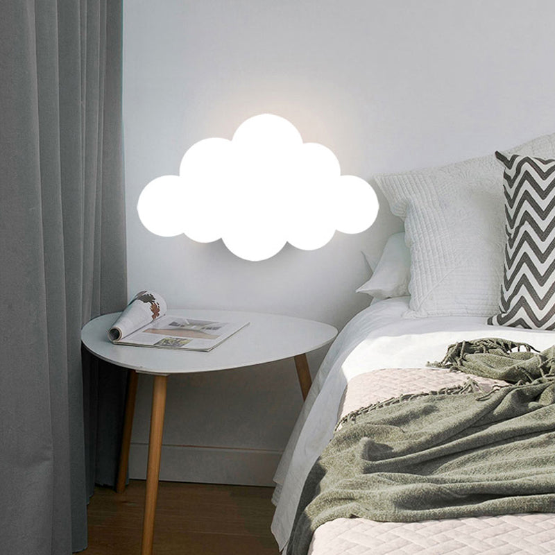 Kids White Finish Sconce Light Cloud Shape Acrylic LED Wall Lamp for Kindergarten Corridor White Clearhalo 'Wall Lamps & Sconces' 'Wall Lights' Lighting' 172796