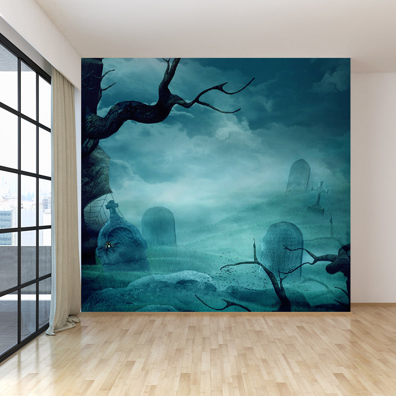 Full Moon Mural Decal Modern Decorative Living Room Wall Covering, Custom Printed Clearhalo 'Wall Decor' 'Wall Mural' 1729401