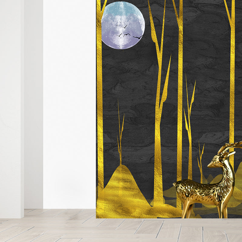 Full Moon Mural Decal Modern Decorative Living Room Wall Covering, Custom Printed Clearhalo 'Wall Decor' 'Wall Mural' 1729407