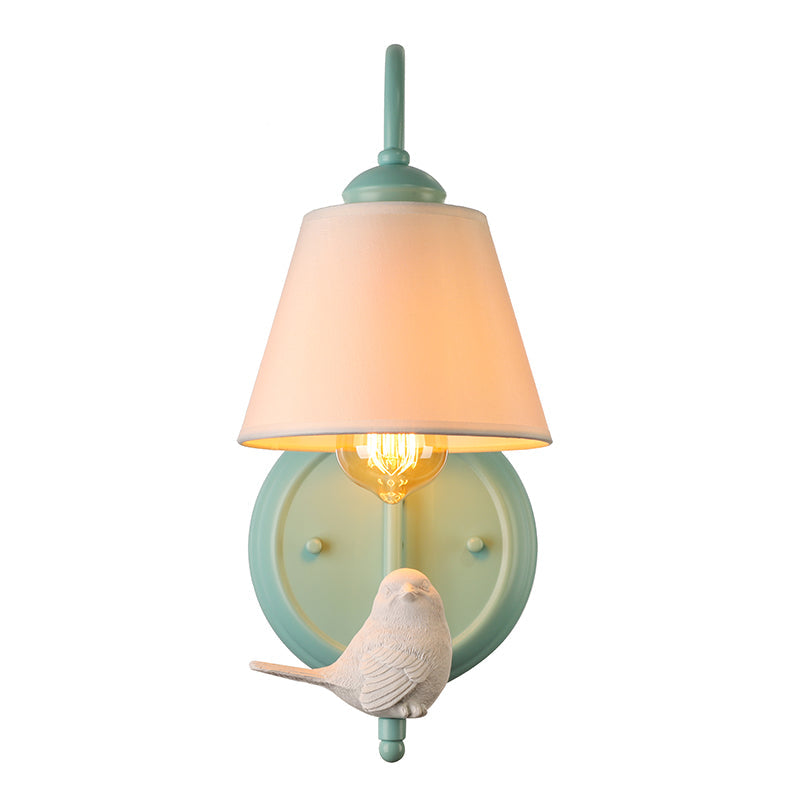 Tapered Shade Wall Light with Pigeon Deco 1 Head Metal Modern Style Sconce Light Clearhalo 'Wall Lamps & Sconces' 'Wall Lights' Lighting' 173142