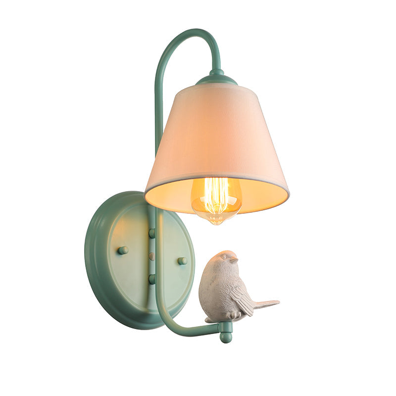 Tapered Shade Wall Light with Pigeon Deco 1 Head Metal Modern Style Sconce Light Clearhalo 'Wall Lamps & Sconces' 'Wall Lights' Lighting' 173144