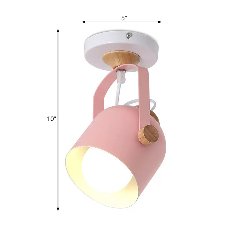 Rotatable Corridor Cup Ceiling Light Metal One Bulb Macaron Loft Candy Colored Ceiling Fixture Clearhalo 'Wall Lamps & Sconces' 'Wall Lights' Lighting' 174184